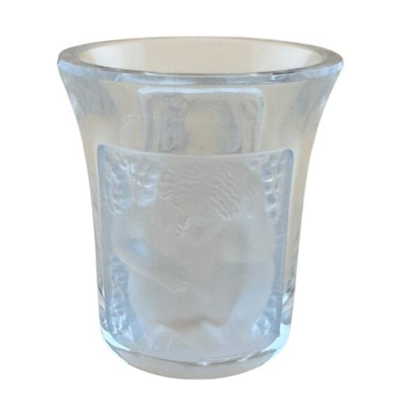Lalique Les Enfants Signed Shot Glass Near Mint French Crystal Heirloom - Picture 2 of 4